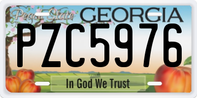 GA license plate PZC5976