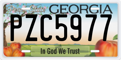 GA license plate PZC5977