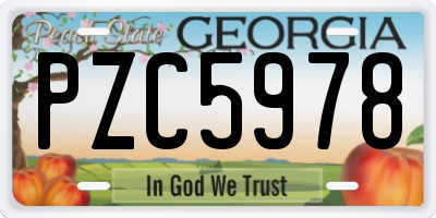 GA license plate PZC5978