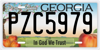 GA license plate PZC5979