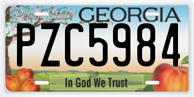 GA license plate PZC5984