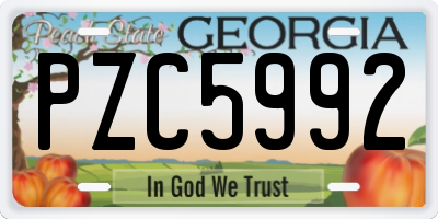 GA license plate PZC5992