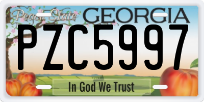 GA license plate PZC5997
