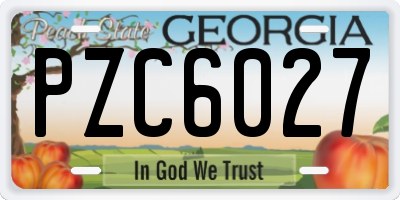GA license plate PZC6027