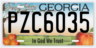 GA license plate PZC6035