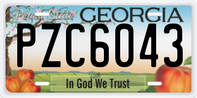 GA license plate PZC6043