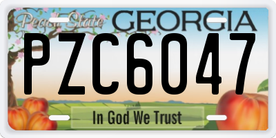 GA license plate PZC6047