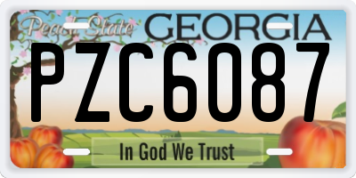 GA license plate PZC6087