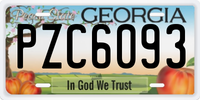 GA license plate PZC6093