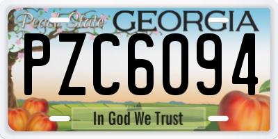 GA license plate PZC6094