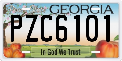GA license plate PZC6101