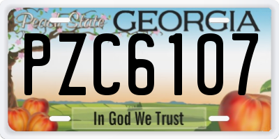 GA license plate PZC6107
