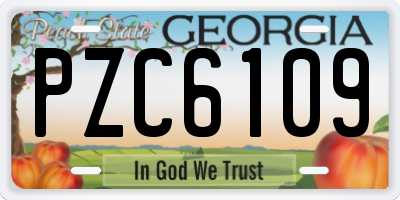 GA license plate PZC6109