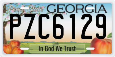 GA license plate PZC6129
