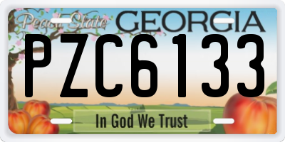 GA license plate PZC6133