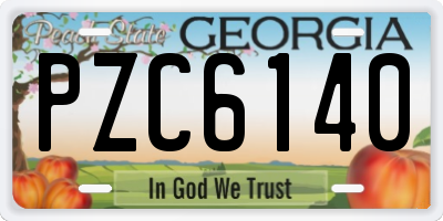 GA license plate PZC6140