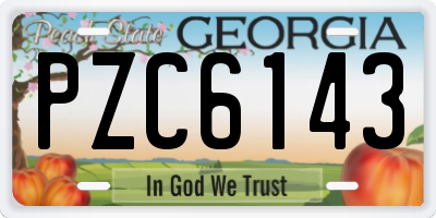 GA license plate PZC6143