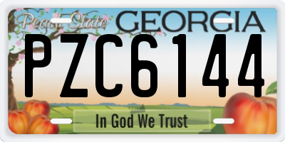 GA license plate PZC6144