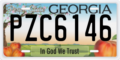 GA license plate PZC6146