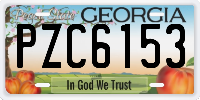 GA license plate PZC6153