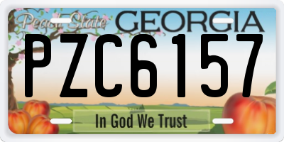GA license plate PZC6157