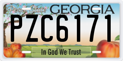 GA license plate PZC6171