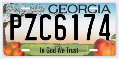 GA license plate PZC6174