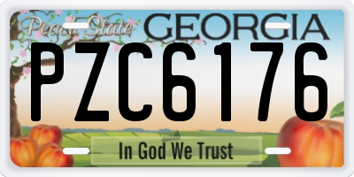 GA license plate PZC6176