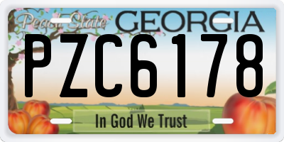 GA license plate PZC6178