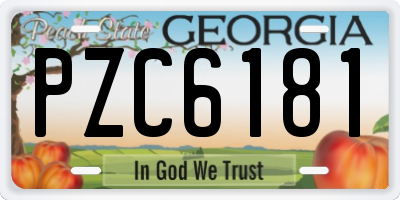 GA license plate PZC6181