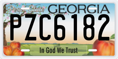 GA license plate PZC6182