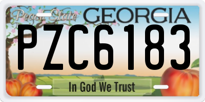 GA license plate PZC6183