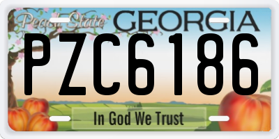 GA license plate PZC6186