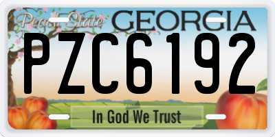 GA license plate PZC6192