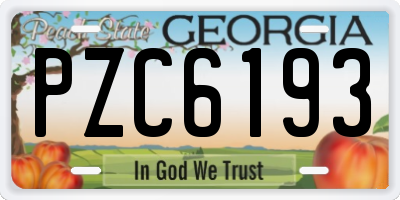 GA license plate PZC6193