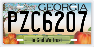 GA license plate PZC6207
