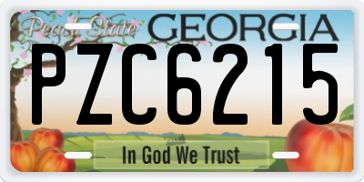GA license plate PZC6215