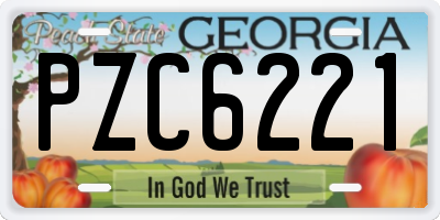 GA license plate PZC6221