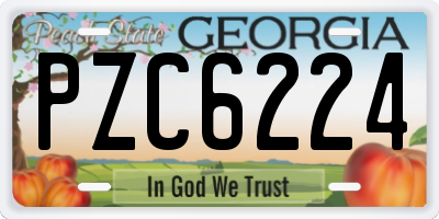 GA license plate PZC6224