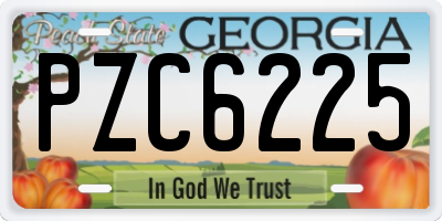 GA license plate PZC6225