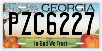 GA license plate PZC6227