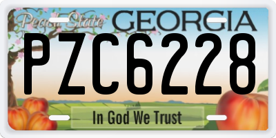 GA license plate PZC6228