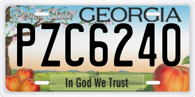 GA license plate PZC6240