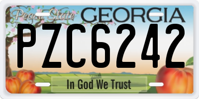 GA license plate PZC6242