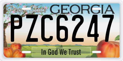 GA license plate PZC6247