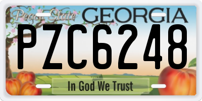 GA license plate PZC6248