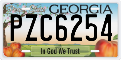 GA license plate PZC6254