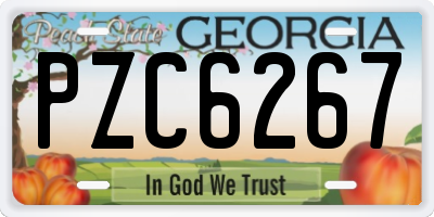 GA license plate PZC6267