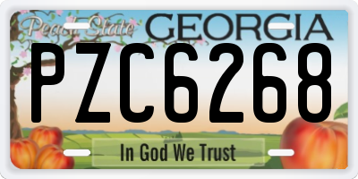 GA license plate PZC6268