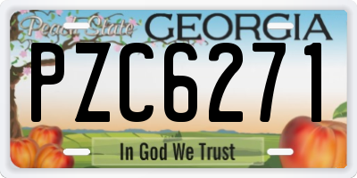 GA license plate PZC6271